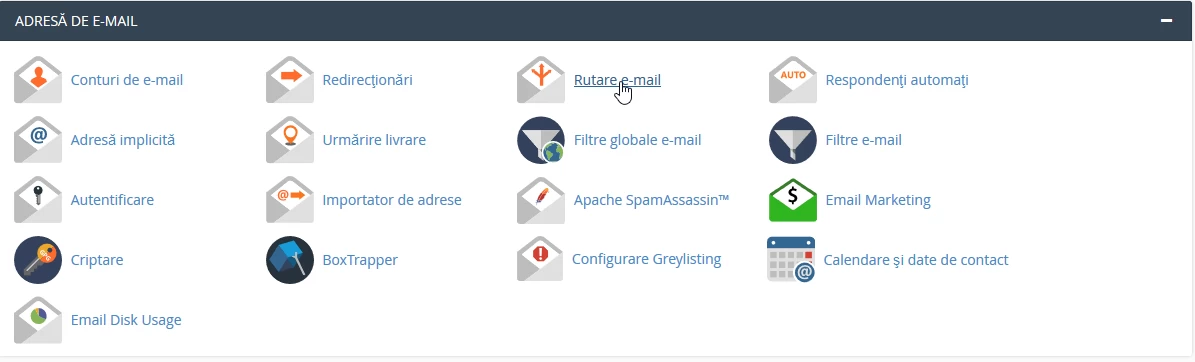 Rutare e-mail cPanel