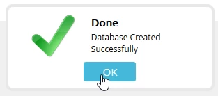 Mesaj creare baza de date