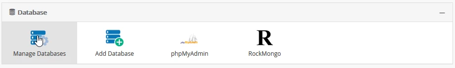 Manage Database in panou webuzo