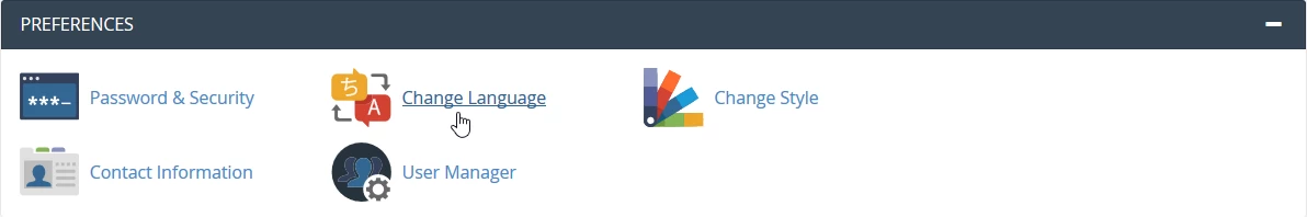 Sekcja Preferencje cPanel