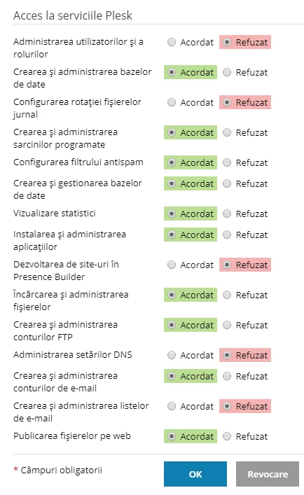 Exemplu drepturi administrative rol