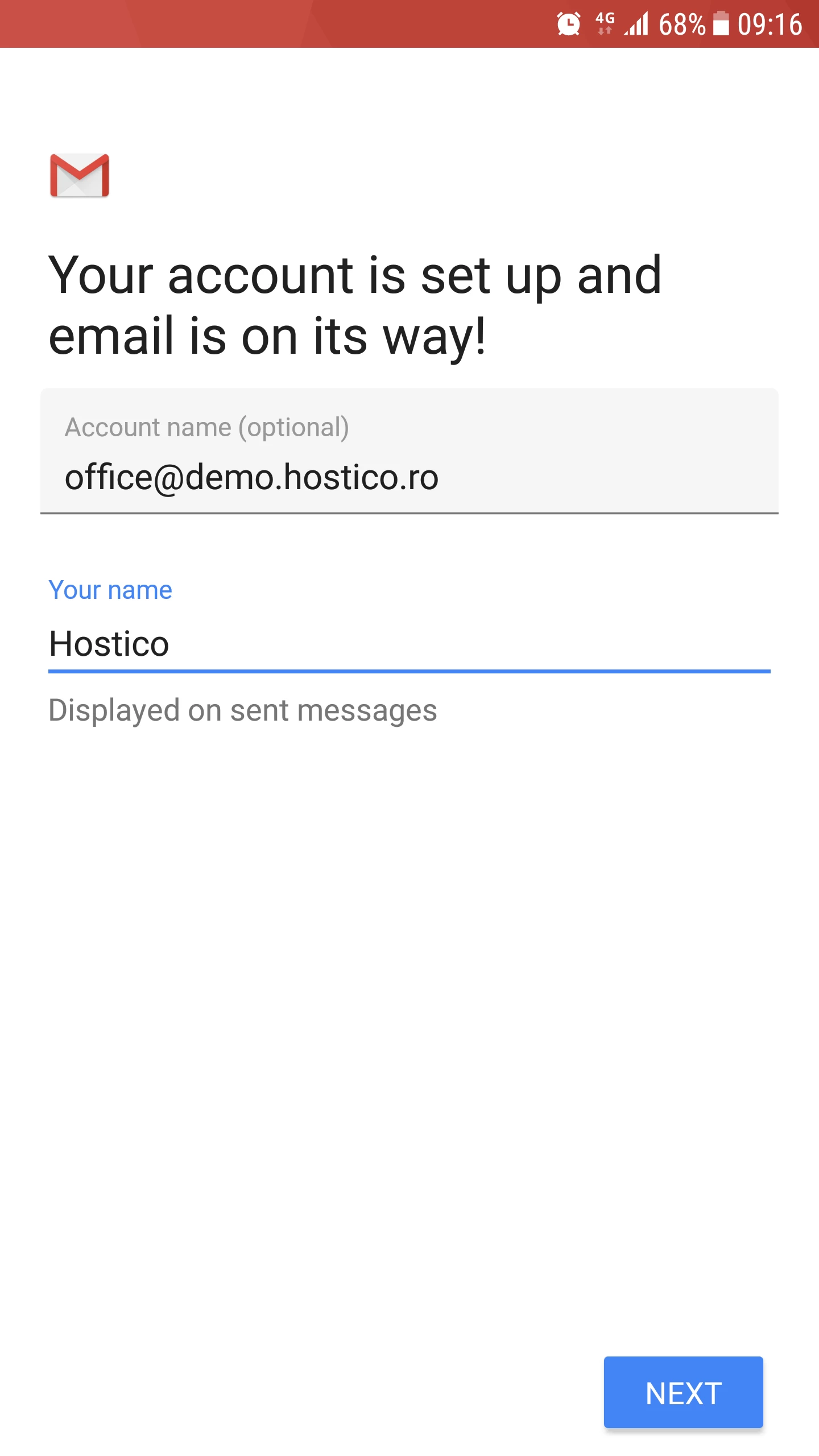 Twoje konto jest ustawione e-mail