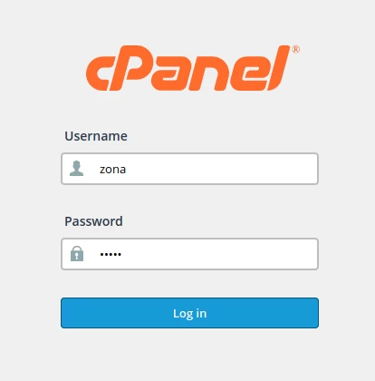 Autentificarea în cPanel