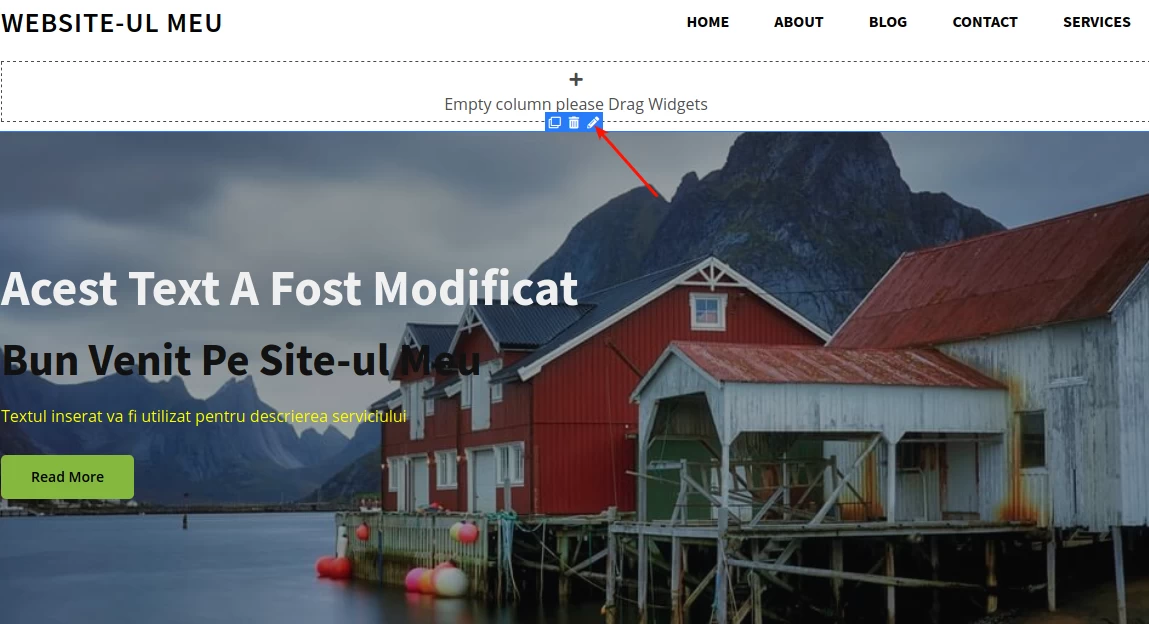 Selectarea optiunii de editare