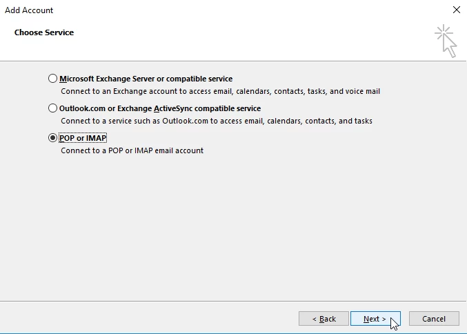 Selectam POP or IMAP
