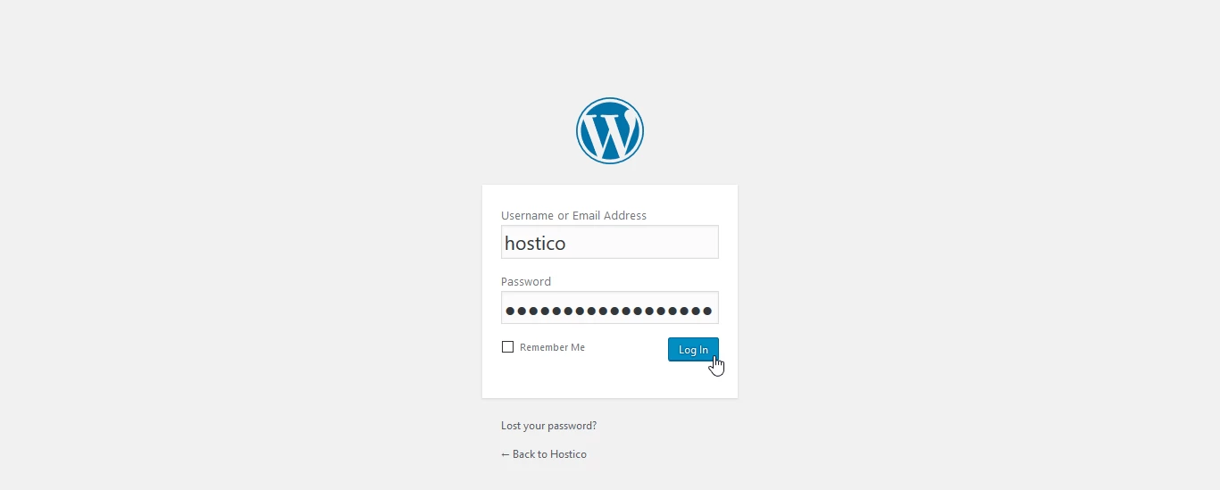 login in platforma wordpress