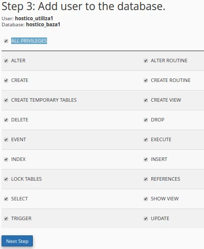 Selectare Privilegii