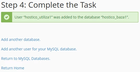 Finalizare Creare Bază de Date