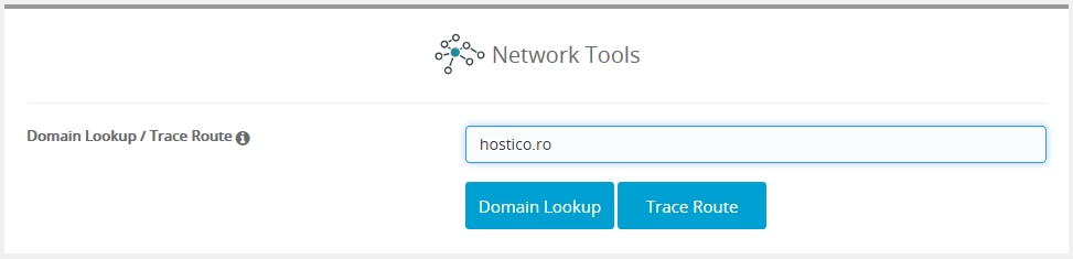 Domain lookup/trace route