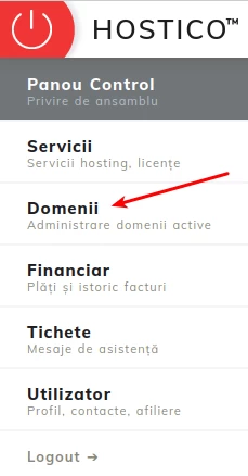 Meniu principal cont client