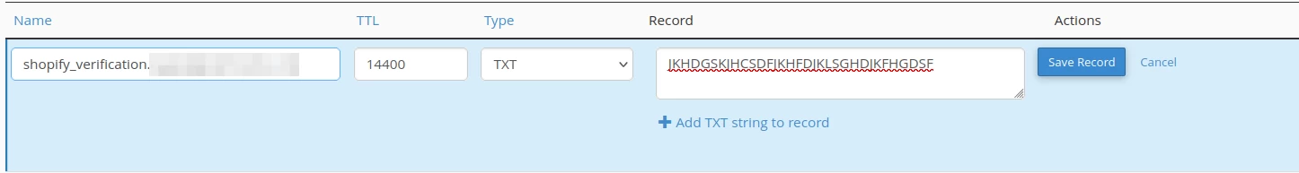 &Icirc;nregistrare TXT