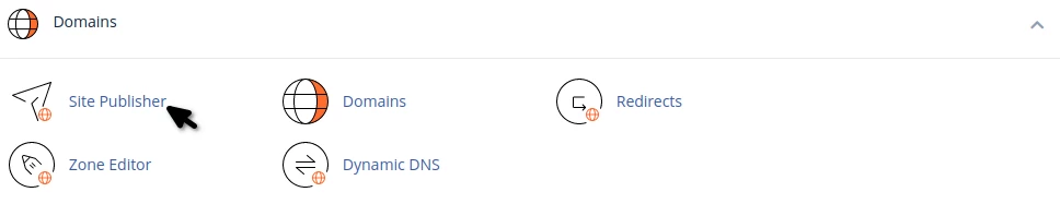 Site Publisher domenii cPanel